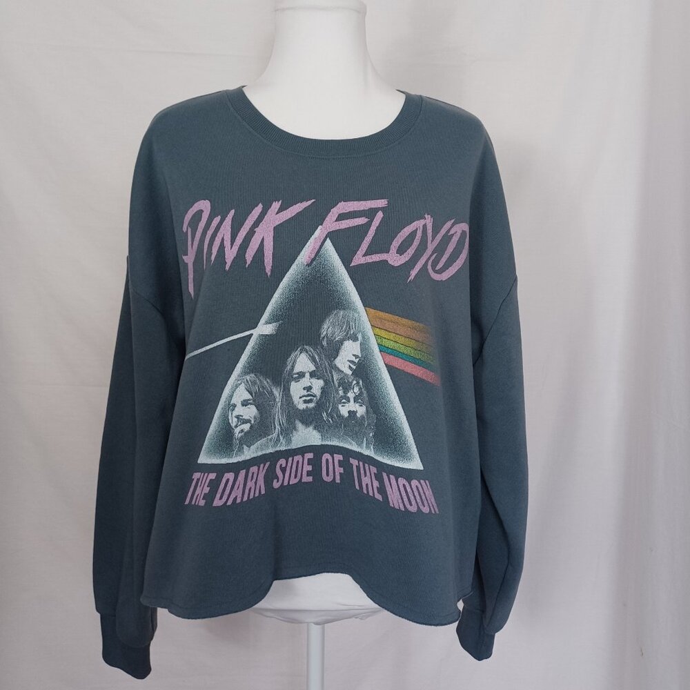 Pink Floyd The Dark Side of the Moon Gray Womens Crop Top Sweatshirt